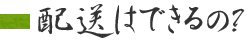 配送はできるの？